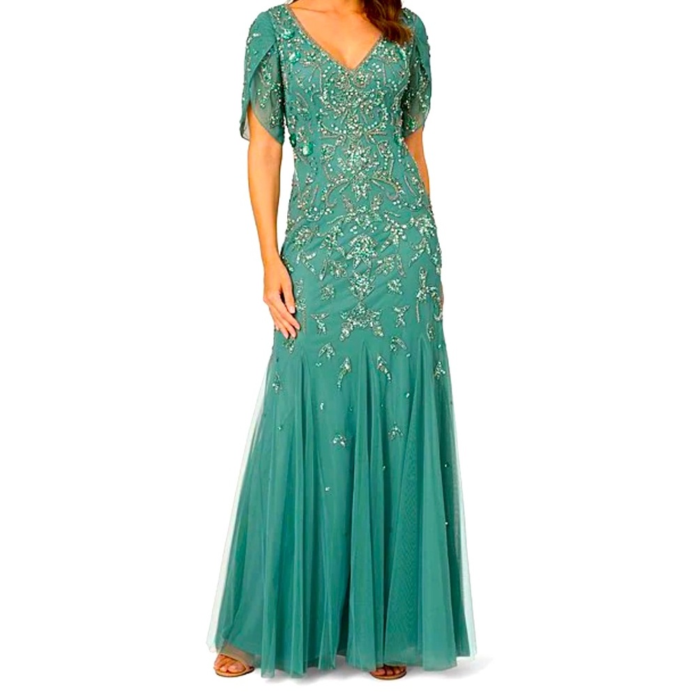 Elegant Green Embellished Skirt